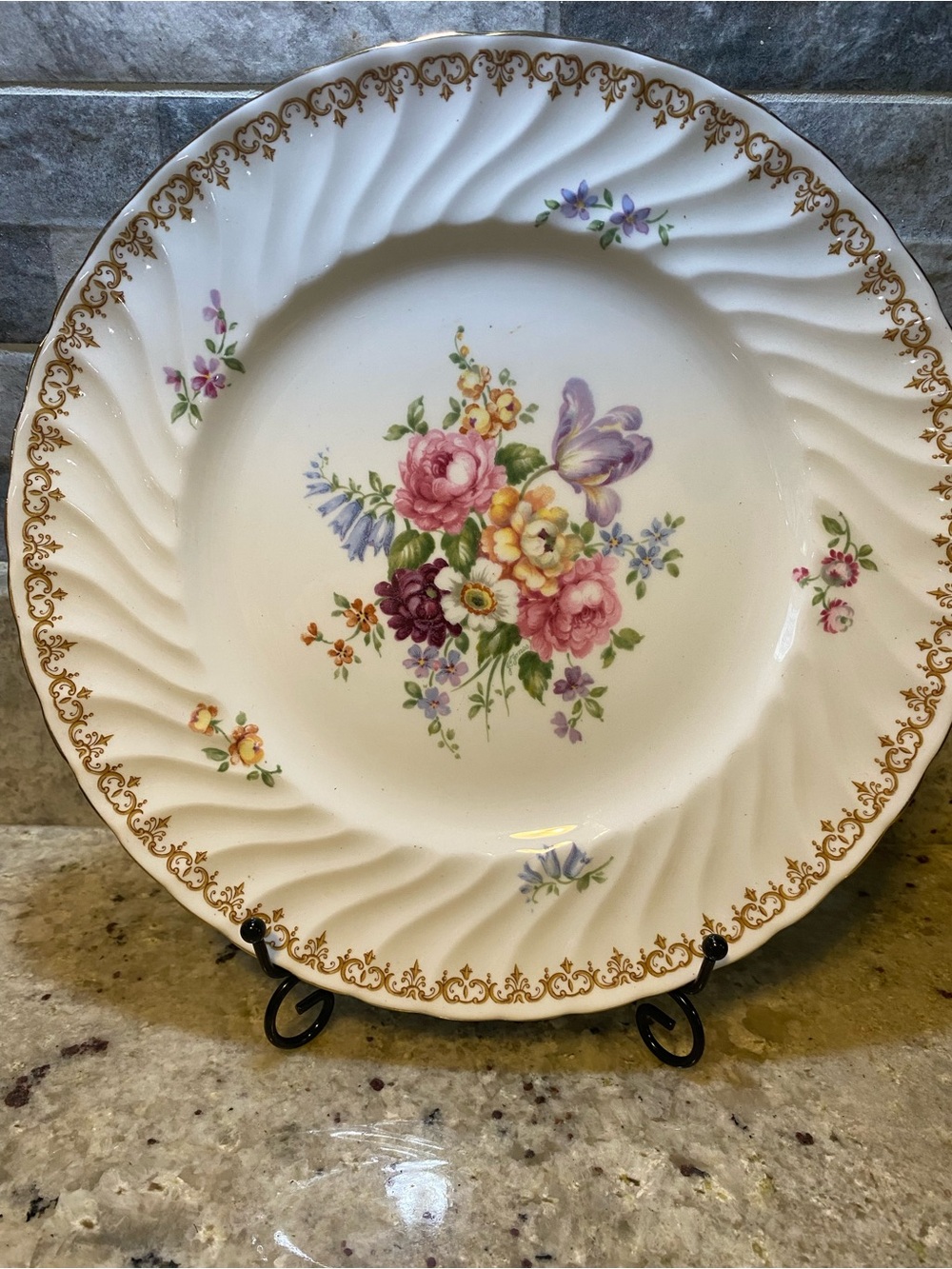 crown staffordshire Floral Dinner Plate